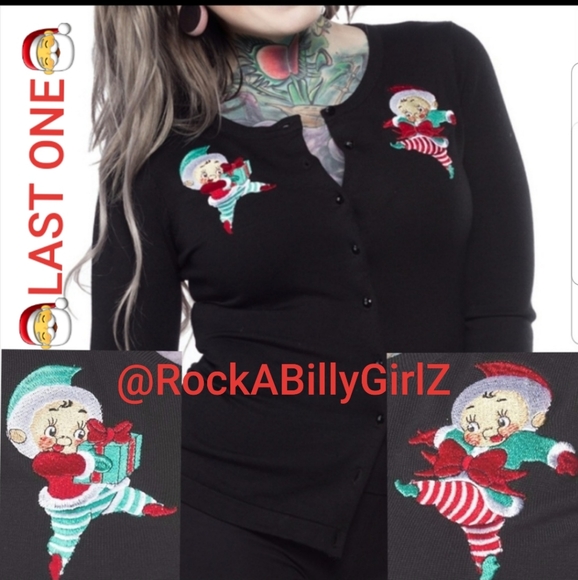 Sourpuss Long Sleeve Pointelle Cardigan Black
